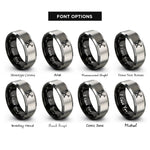 font options for inside engraving on black & gray crossed bugles 1 rings