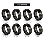 font options for inside engraving on black crossed bugles 1 rings