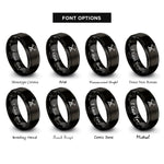 font options for inside engraving on black crossed bugles 1 rings