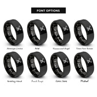 font options for inside engraving on black crossed bugles 1 rings