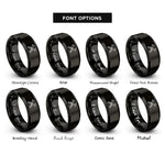 font options for inside engraving on black crossed bugles 2 rings