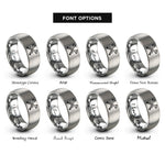 font options for inside engraving on silver crossed bugles 2 rings