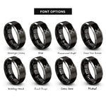 font options for inside engraving on black & gray crossed bugles 4 rings