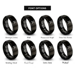 font options for inside engraving on black crossed bugles 4 rings