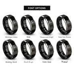 font options for inside engraving on black & grey crossed cannons rings