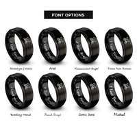 font options for inside engraving on black crossed cannons rings