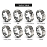 font options for inside engraving on grey crossed cannons rings