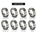 font options for inside engraving on silver crossed cannons rings