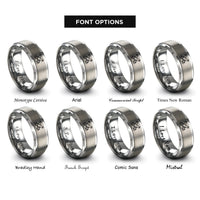 font options for inside engraving on silver crossed cannons rings