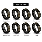 font options for inside engraving on gunmetal & black crossed cannons rings