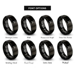 font options for inside engraving on black crossed chef knives rings