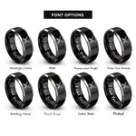 font options for inside engraving on black & gray crossed cutlasses rings