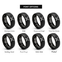 font options for inside engraving on black crossed cutlasses rings