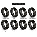 font options for inside engraving on black crossed cutlasses rings