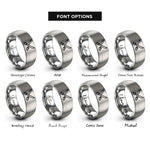 font options for inside engraving on grey crossed cutlasses rings