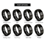 font options for inside engraving on black crossed darts laurel rings