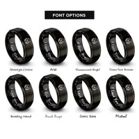 font options for inside engraving on black crossed darts laurel rings