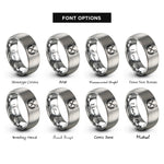 font options for inside engraving on gray crossed darts laurel rings