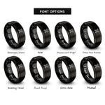 font options for inside engraving on black crossed drill wrench rings