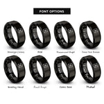 font options for inside engraving on black crossed drumsticks circle rings