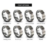 font options for inside engraving on grey crossed drumsticks circle rings