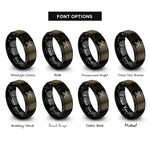 font options for inside engraving on gunmetal & black crossed fire axes rings