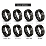 font options for inside engraving on black crossed hammer wrench rings