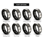 font options for inside engraving on black & silver crossed hooks anchor rings