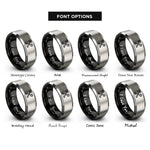font options for inside engraving on black & gray crossed keys rings