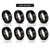 font options for inside engraving on black crossed kirpans rings