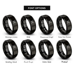 font options for inside engraving on black crossed kirpans rings