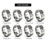 font options for inside engraving on gray crossed oars rope rings