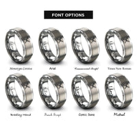 font options for inside engraving on grey crossed oars rope rings
