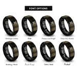 font options for inside engraving on gunmetal & black crossed oars rope rings