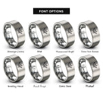 font options for inside engraving on silver crossed pistols skull rings