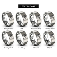 font options for inside engraving on silver crossed pistols skull rings