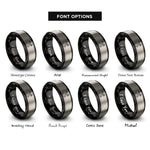 font options for inside engraving on black & silver crossed pistons rings