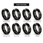 font options for inside engraving on black & gray crossed pistons rings