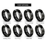 font options for inside engraving on black & grey crossed pistons rings