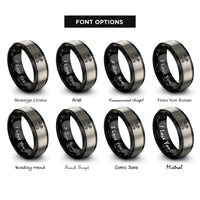 font options for inside engraving on black & silver crossed pistons rings