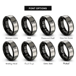 font options for inside engraving on black & silver crossed pistons rings