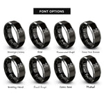 font options for inside engraving on black & gray crossed pistons rings