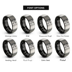 font options for inside engraving on black & grey crossed pistons rings