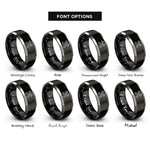 font options for inside engraving on black & silver crossed pistons rings