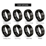 font options for inside engraving on black crossed pistons rings
