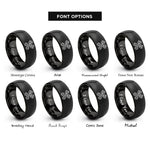 font options for inside engraving on black crossed pistons rings