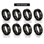 font options for inside engraving on black crossed pistons rings