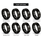 font options for inside engraving on black crossed pistons rings