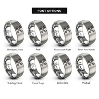 font options for inside engraving on grey crossed pistons rings