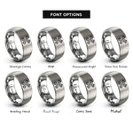 font options for inside engraving on grey crossed pistons rings